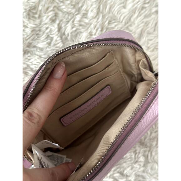 Banana Republic Pink Soft Leather Wristlet Clutch W Cuff Wallet Bag Pouch - Picture 7 of 11